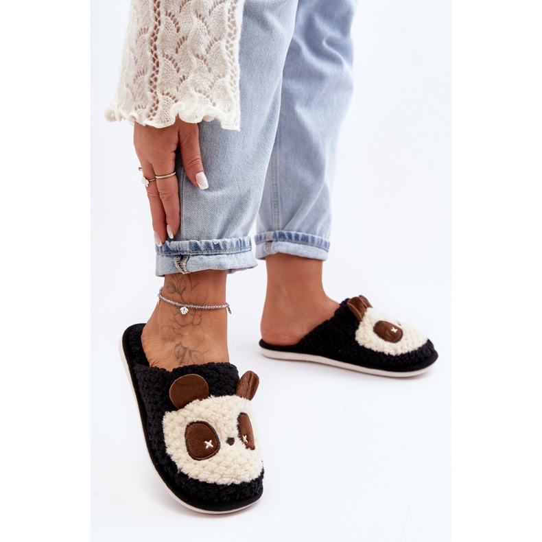 Chinelos femininos quentes pretos Priseth 2