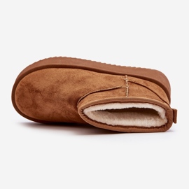 Botas de neve femininas com sola grossa Camel Caliksa marrom 2