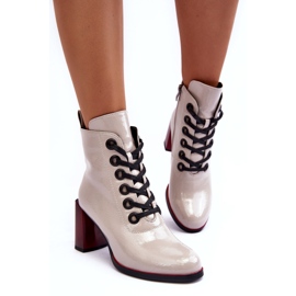 Botins envernizados com atacadores S.Barski MR870-15 Cinzento Claro cinza 4 Botins envernizados com atacadores S.Barski MR870-15 Cinzento Claro cinza 4