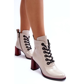 Botins envernizados com atacadores S.Barski MR870-15 Cinzento Claro cinza 1