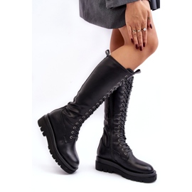 Botas femininas acima do joelho com isolamento acima do joelho, Lliclies pretas preto 2