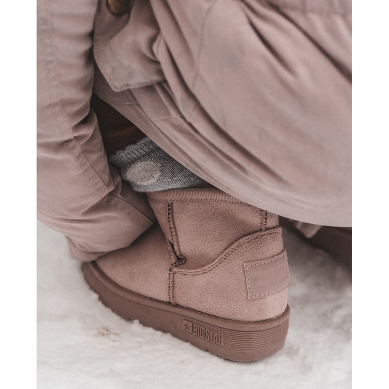 Botas de neve isoladas infantis com zíper rosa Big Star MM374101 1