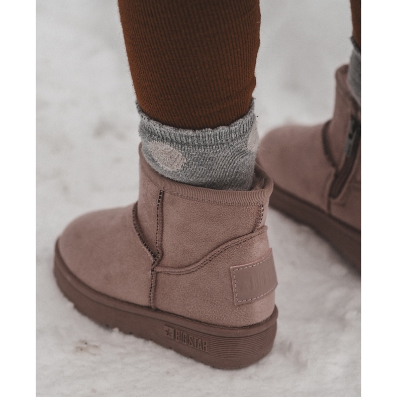 Botas de neve isoladas infantis com zíper rosa Big Star MM374101 2