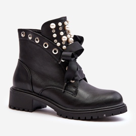 Botas Femininas Decoradas com Zíper Preta Elonte preto 2