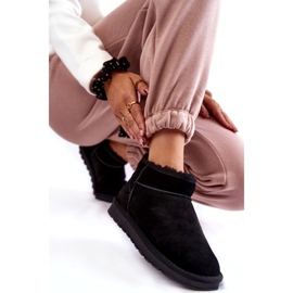 Curre as botas de neve com baixo teor de camurça feminina preto 6