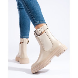 Botas Chelsea femininas bege da Shelovet 1