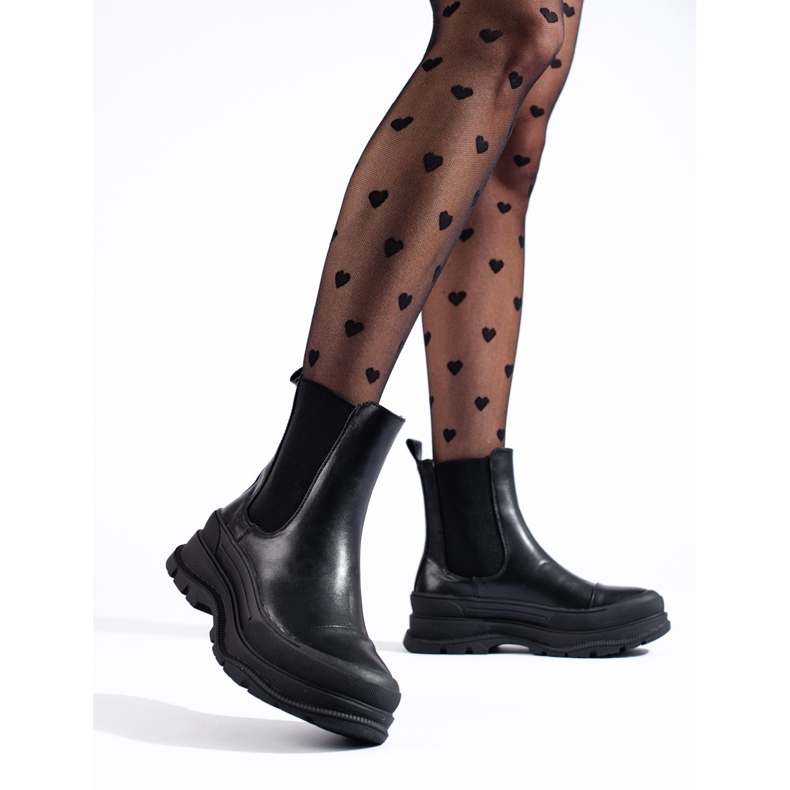 Botas femininas clássicas Shelovet Chelsea preto 1