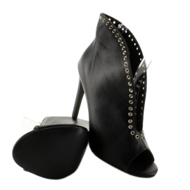 Botins stilettos com tachas HP-36 preto 2