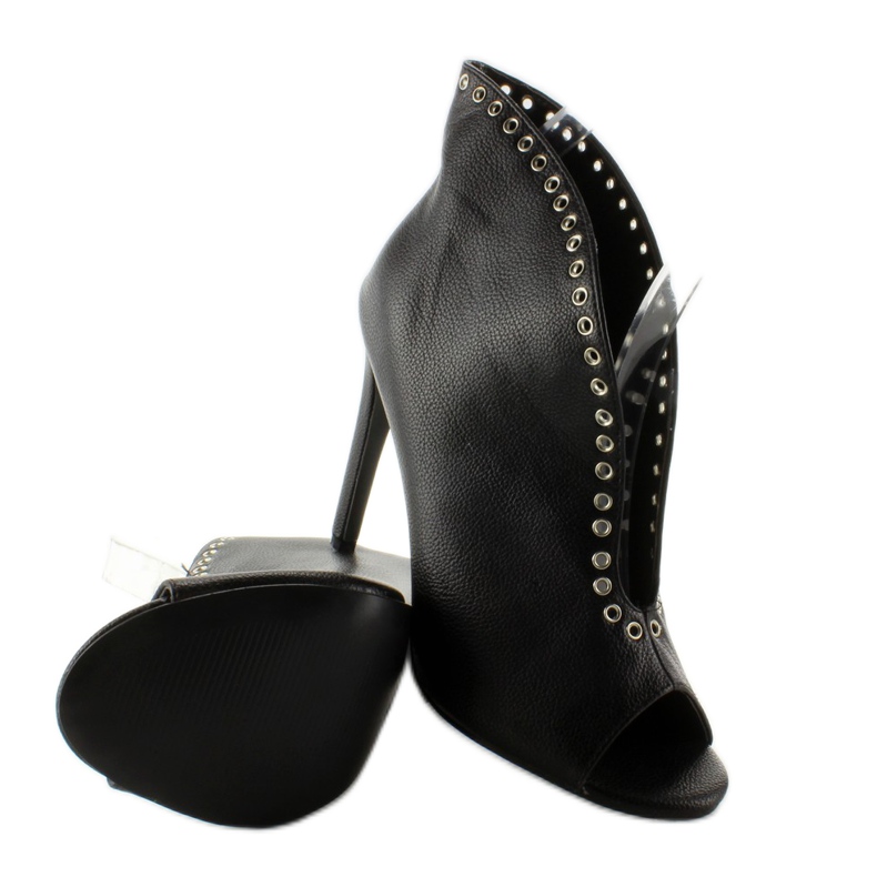 Botins stilettos com tachas HP-36 preto 2