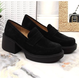 Filippo W DP4685/23 mocassins de couro com salto alto preto 2