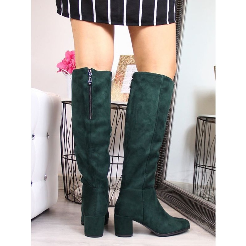 Botas de salto alto isoladas Sergio Leone W SK184D, verdes 2