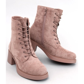 Mayfield Botins cáqui com cadarço bege 1