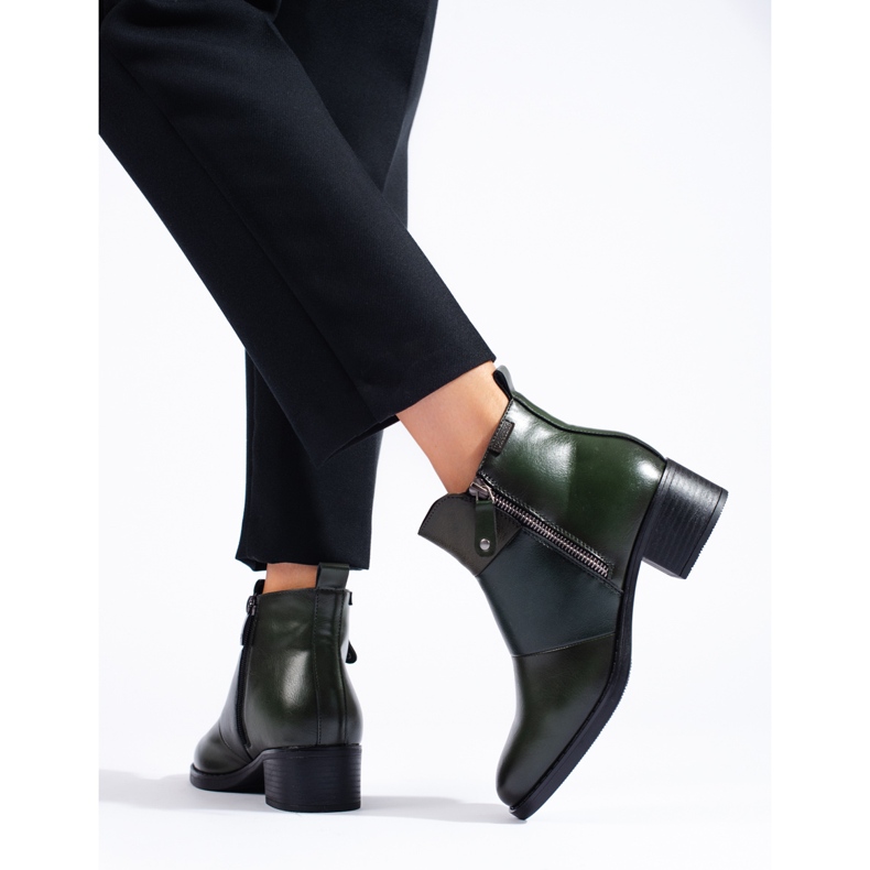 Botins femininos verdes escuros da Vinceza 1