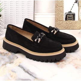 Mocassins de camurça de salto alto com corrente Filippo W PAW404 preto 2 Mocassins de camurça de salto alto com corrente Filippo W PAW404 preto 2