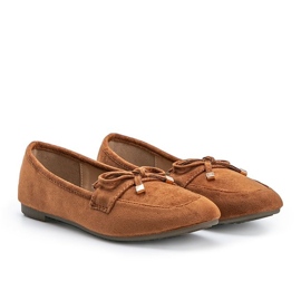 Mocassins marrons com laço de Arlene castanho 1