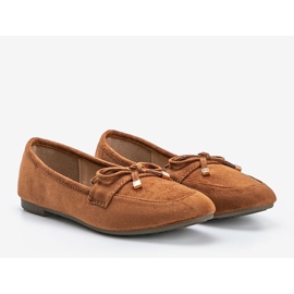 Mocassins marrons com laço de Arlene castanho 2