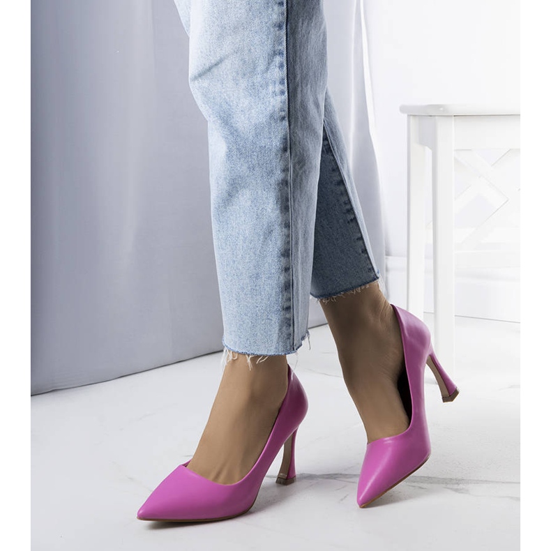 BM Sapato de salto ampulheta rosa da Drake 1