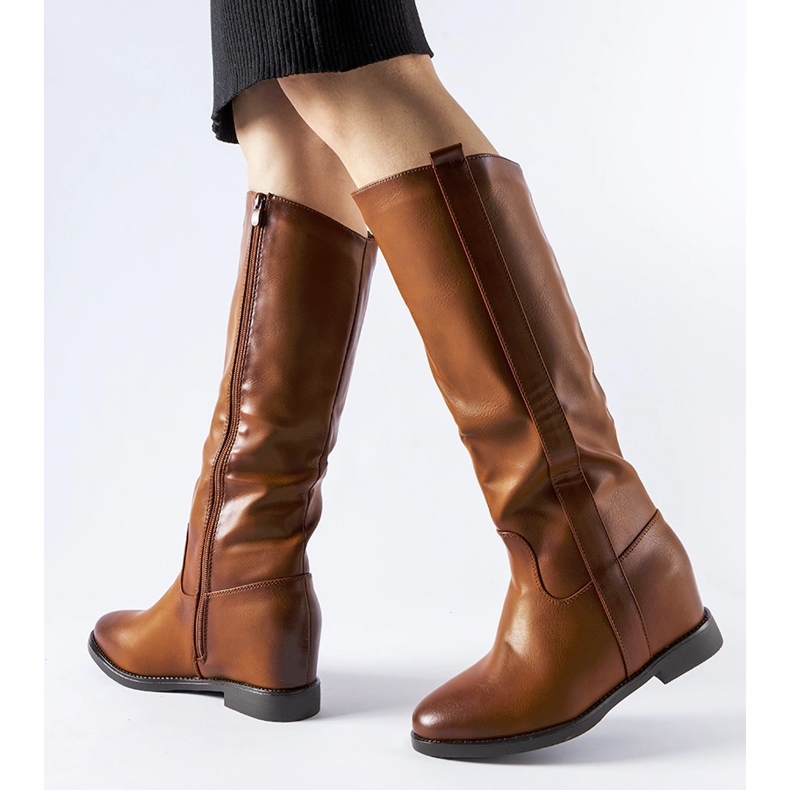 Botas marrons com cunha oculta da Chieuti marrom 1