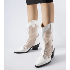 Botas de cowboy brancas vazadas e salto baixo da Beato branco 1