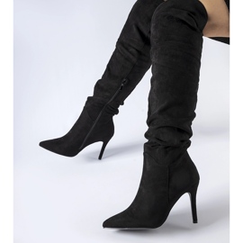 Botas longas pretas com salto alto da Joppo preto 1 Botas longas pretas com salto alto da Joppo preto 1