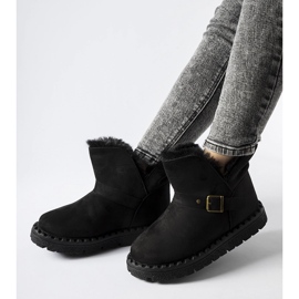 Botas de neve pretas com isolamento e recorte Monal preto 1