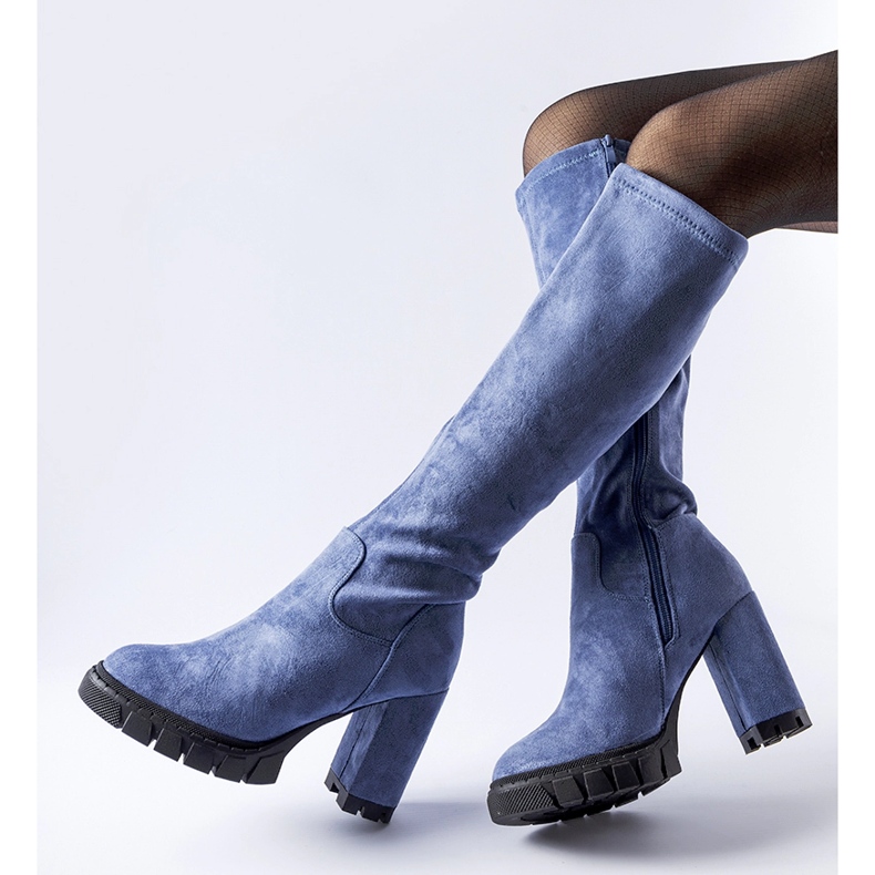 Botas azuis com salto Marquette enorme azul 1