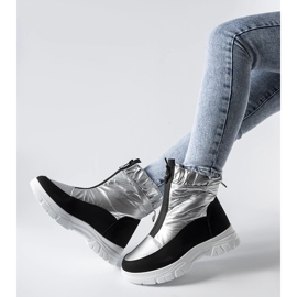 Botas de neve Controni com isolamento prateado e preto prata 1
