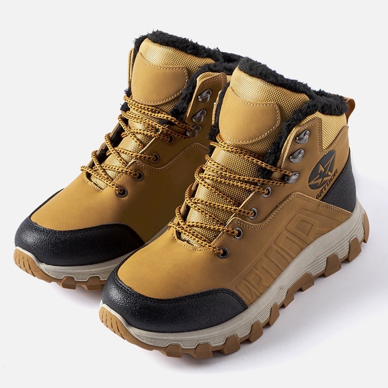 Sapatos de trekking masculinos com isolamento marrom da Nurra castanho 1