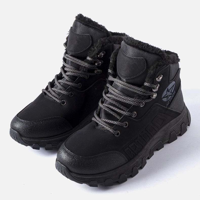 Sapatos de trekking Nurra masculinos pretos com isolamento 1