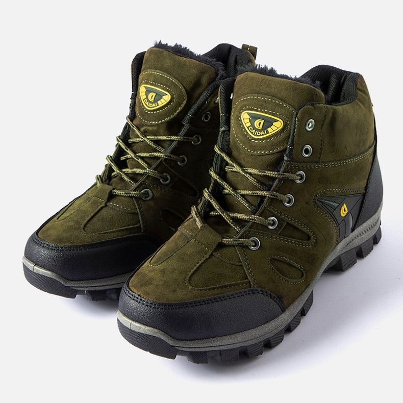 Botas com isolamento verde no estilo Mer trekking 1