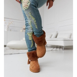 Botas de neve Geradino marrons forradas com pele marrom 1