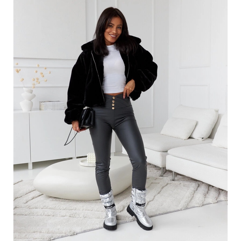 Botas de neve femininas com isolamento prateado Pulliam prata 1