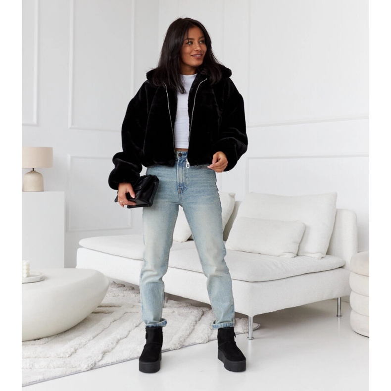 Botas de neve pretas com isolamento curto da Casimiro preto 1