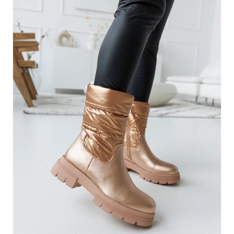 Botins com isolamento metálico e acolchoado Malvaro bege 2