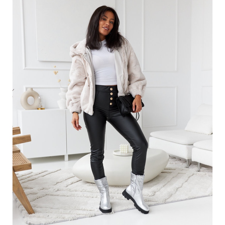 Botins com isolamento prateado e acolchoado Malvaro prata 2