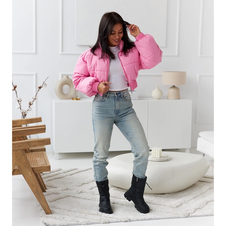 Botas pretas de couro ecológico com isolamento H602 preto 1