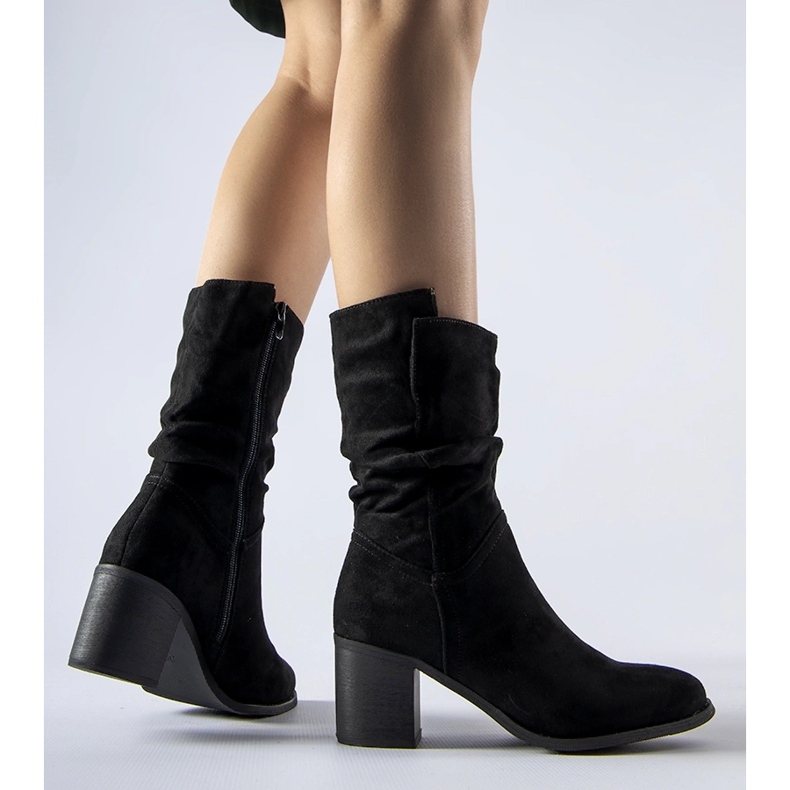 Botas de cowboy pretas com isolamento de salto alto Filomena. preto 1 Botas de cowboy pretas com isolamento de salto alto Filomena. preto 1