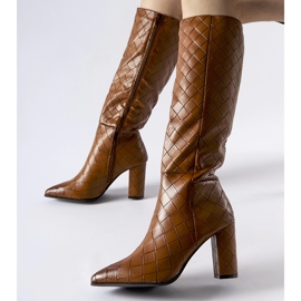Botas marrons decoradas com acolchoado Brannon castanho 1