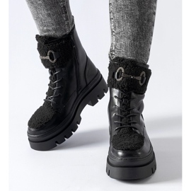 Botas de trabalho pretas com isolamento e fivela Highland preto 1