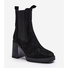 Botas femininas pretas de salto grosso Piovere preto 1