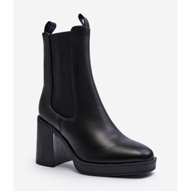 Botas femininas pretas de salto grosso Piovere preto 1