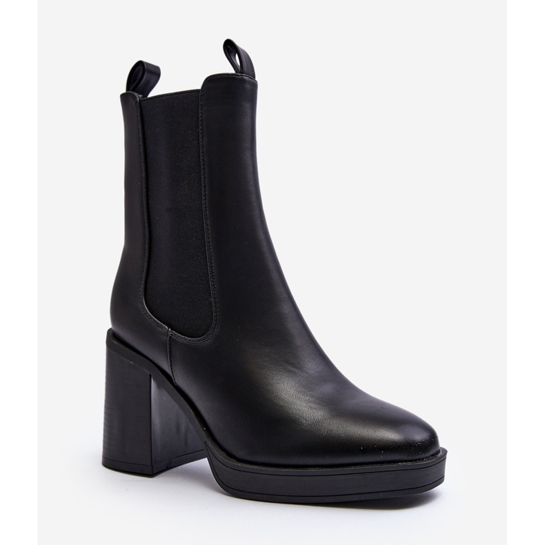 Botas femininas pretas de salto grosso Piovere preto 1