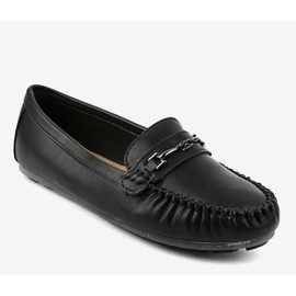 Mocassins de bailarina de couro ecológico preto FM3102A 1