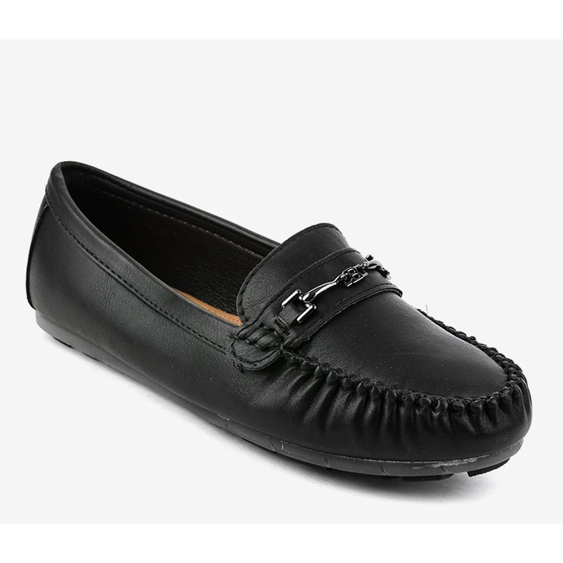 Mocassins de bailarina de couro ecológico preto FM3102A 1