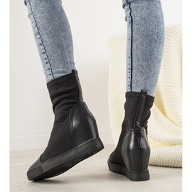 Tênis elástico preto cunha Partida 1