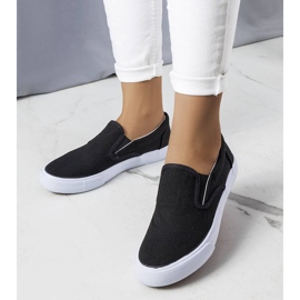 BM Tênis slip-on de tecido preto Candace. 1