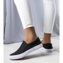 BM Tênis slip-on de tecido preto Candace. 2