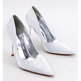 Salto alto brilhante com partículas Diamoi Silver prata 1