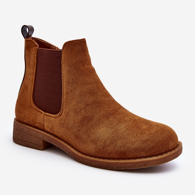 Botas Chelsea baixas femininas Camel Sawarra castanho 1
