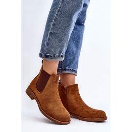 Botas Chelsea baixas femininas Camel Sawarra castanho 2